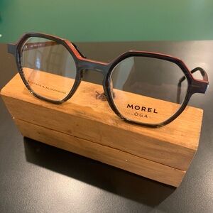 MOREL OGA 1028O Col NO01 Black &
Orange. 49mm Aluminum Octagon Eyeglasses